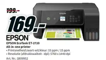 MediaMarkt Epson EcoTank ET-2720 All-in-one printer aanbieding