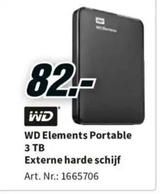 WD Elements Portable 3 TB Externe harde schijf