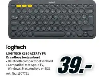 Logitech K380 AZERTY FR Draadloos toetsenbord