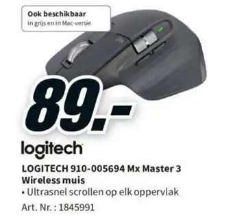 MediaMarkt Logitech 910-005694 Mx Master 3 Wireless muis aanbieding