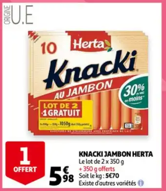 Auchan Knacki Jambon Herta aanbieding