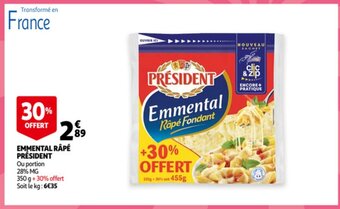 Auchan Emmental Râpé Président aanbieding