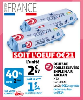 Auchan Oeufs De Poules Élevées En Plein Air Auchan aanbieding