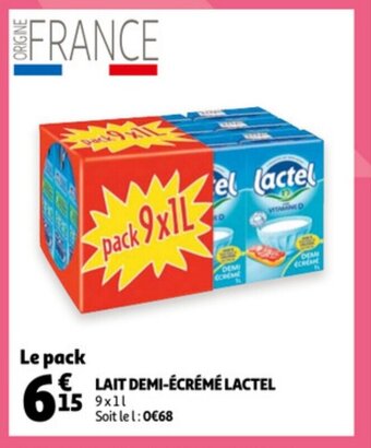 Auchan Lait Demi-Écrémé Lactel aanbieding