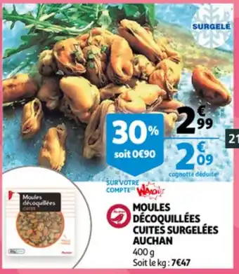 Auchan Moules Décoquillées Cuites Surgelées Auchan aanbieding