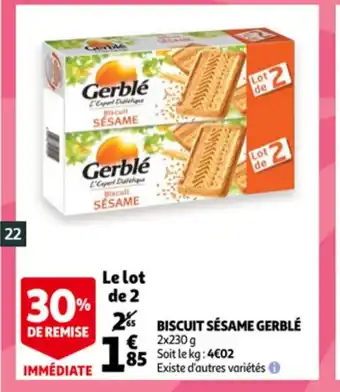 Biscuit Sésame Gerblé