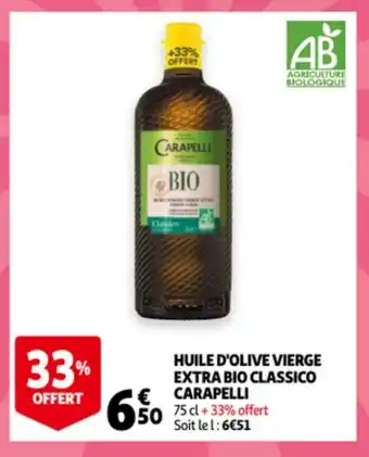 Huile D'Olive Vierge Extra Bio Classico Carapelli