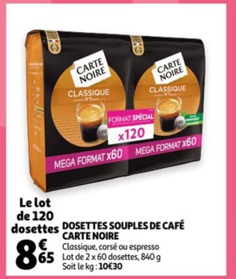Auchan Dosettes Souples De Café Carte Noire aanbieding