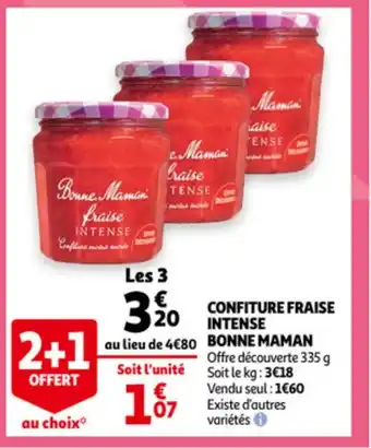 Auchan Confiture Fraise Intense Bonne Maman aanbieding