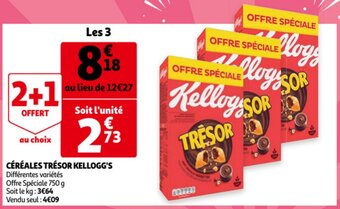 Auchan Céréales Trésor Kellogg's aanbieding