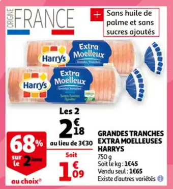 Auchan Grandes Tranches Extra Moelleuses Harrys aanbieding