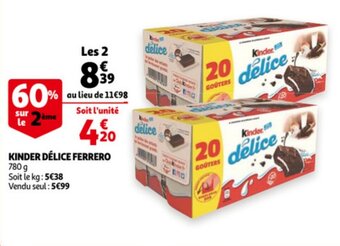 Auchan Kinder Délice Ferrero 780g aanbieding
