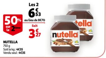 Auchan Nutella 750g aanbieding