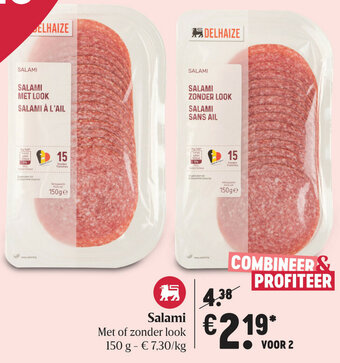 Delhaize Salami 150g aanbieding