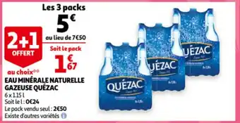 Auchan Eau Minérale Naturelle Gazeuse Quézac aanbieding