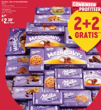 Delhaize Koekjes, cake of chocoladetablet milka aanbieding