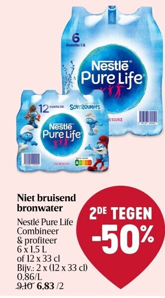 Delhaize Niet bruisend bronwater aanbieding
