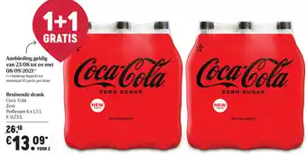 Delhaize Bruisende drank Coca-Cola Zero 1.5l aanbieding