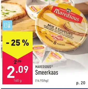 ALDI Maredsous Smeerkaas 140g aanbieding