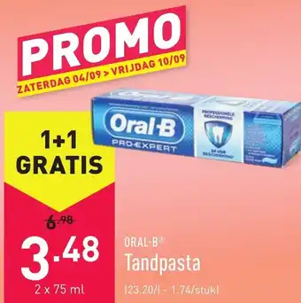 ALDI Oral-B Tandapasta 75ml aanbieding