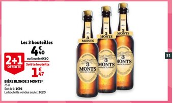Auchan Bière Blonde 3 Monts aanbieding