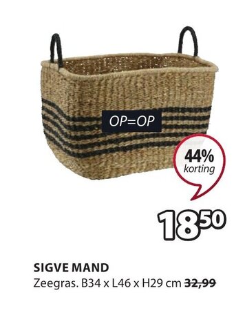 Jysk SIGVE MAND Zeegras. B34 x L46 x H29 cm aanbieding