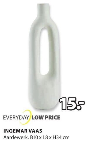 Jysk INGEMAR VAAS . B10 x L8 x H34 cm aanbieding