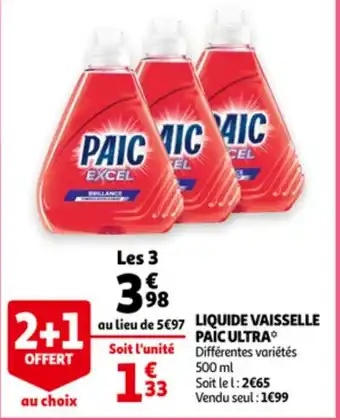 Auchan Liquide Vaisselle Paic Ultra aanbieding