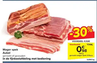 Carrefour Mager spek Aubel 100g aanbieding