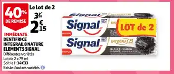 Auchan Immédiate Dentifrice Integral 8 Nature Elements Signal aanbieding