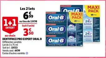 Auchan Dentifrice Pro Expert Oral B aanbieding