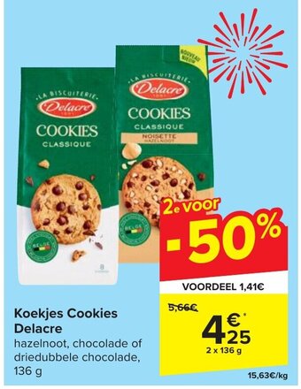 Carrefour Koekjes Cookies Delacre aanbieding
