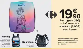 Carrefour Personaliseerbare rugzak met afneembare voorkant 40 x 30 x 18 cm (niet gevuld) Ref. 6661195 aanbieding