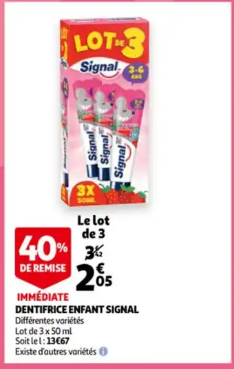 Auchan Immédiate Dentifrice Enfant Signal aanbieding