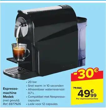 Carrefour Medek Espressomachine aanbieding