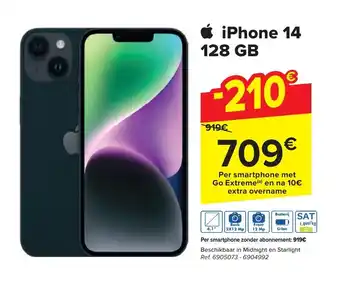 Carrefour iPhone 14 128 GB aanbieding