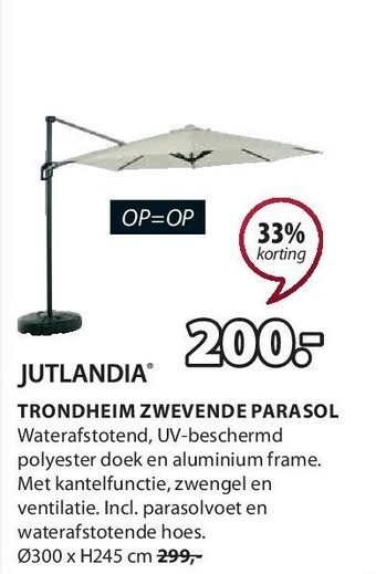 Trondheim zwevende parasol