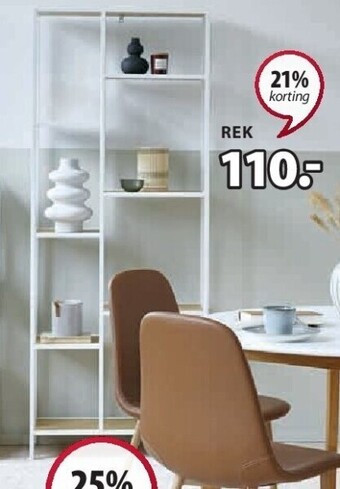 Jysk Trappedal rek 7 schappen b70 x h178 x d30 cm aanbieding