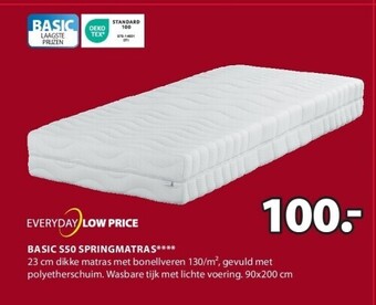 Jysk Basic s50 springmatras aanbieding