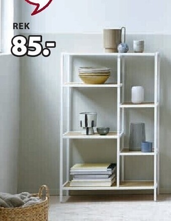 Jysk Trappedal rek 5 schappen b70 x h109 x d30 cm aanbieding