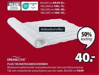 Jysk Plus t45 matrasbeschermer aanbieding