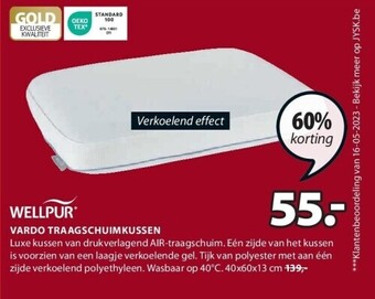 Jysk Vardo traagschuimkussen aanbieding
