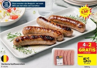 Carrefour Varkens/kalfsworsten aanbieding