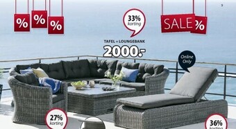 Jysk Tambohuse tafel + loungebank aanbieding