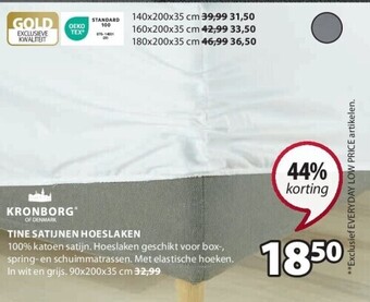 Jysk Tine satijnen hoeslaken aanbieding