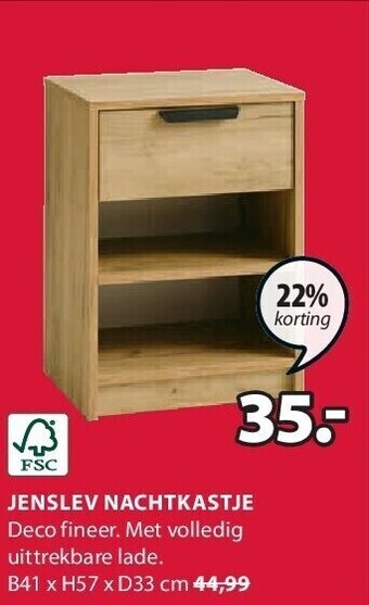 Jysk Jenslev nachtkastje aanbieding