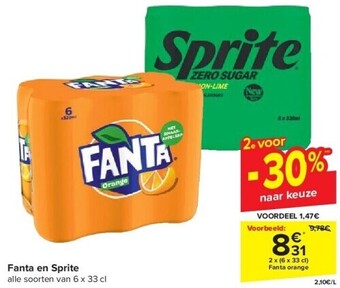Carrefour Fanta en sprite aanbieding