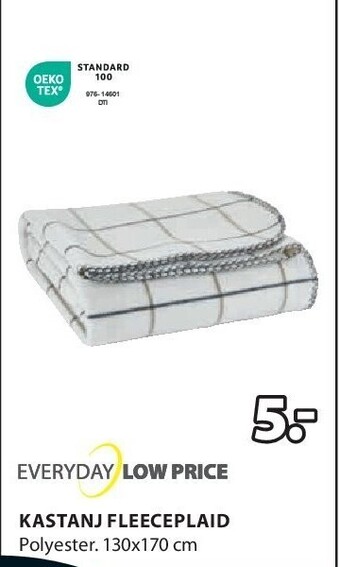 Jysk Kastanj fleeceplaid aanbieding