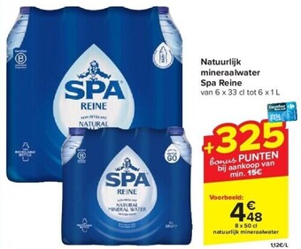 Carrefour Natuurlijk mineraalwater spa reine aanbieding