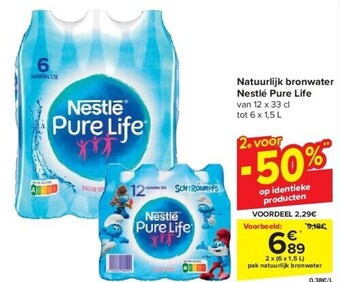 Carrefour Natuurlijk bronwater nestlé pure life aanbieding
